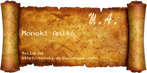 Monoki Anikó névjegykártya